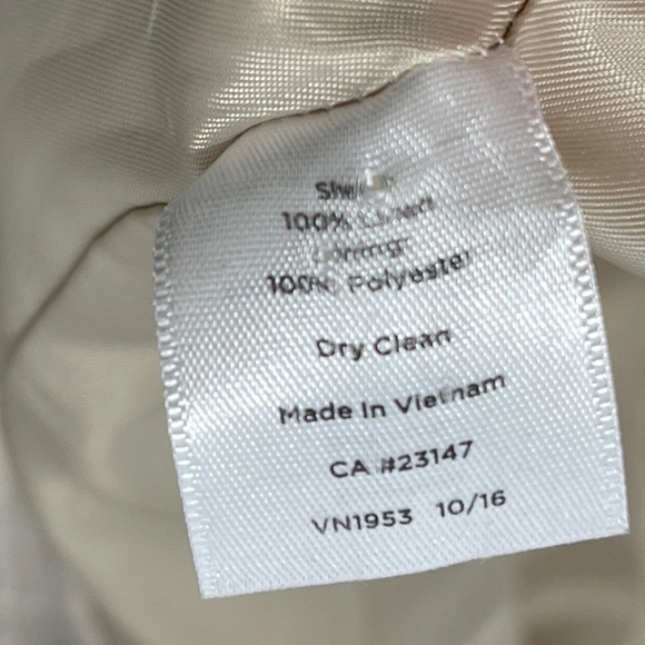 Talbots Open Front Beige Linen Lined Blazer with Pockets - Picture 6 of 6